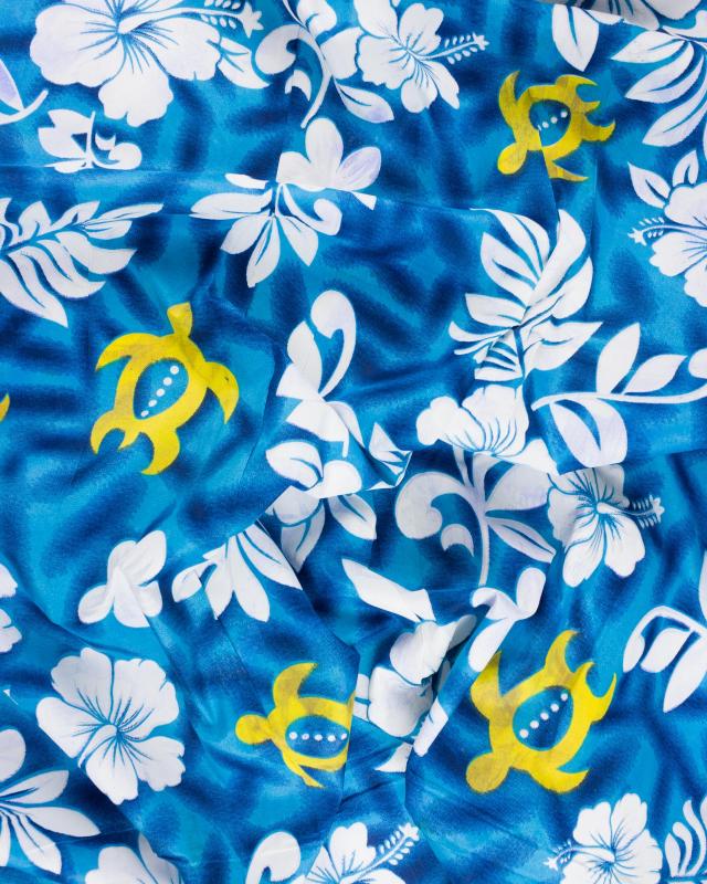 Polynesian fabric HONU Turquoise Blue - Tissushop